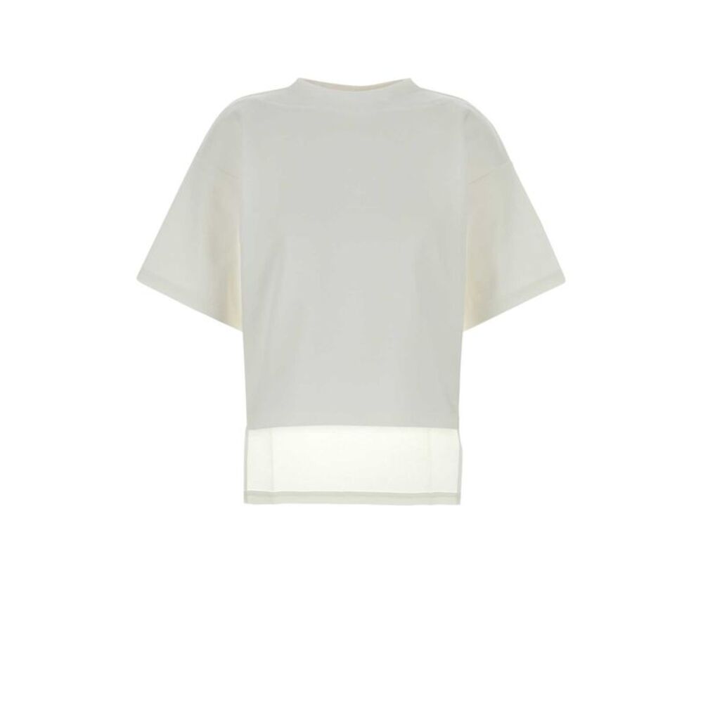 Alaia Women White Cotton Blend T-Shirt